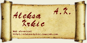 Aleksa Krkić vizit kartica
